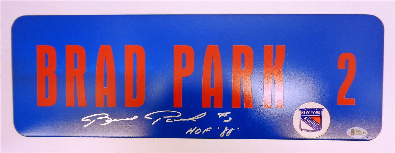 Brad Park Autographed 6x18 Street Sign