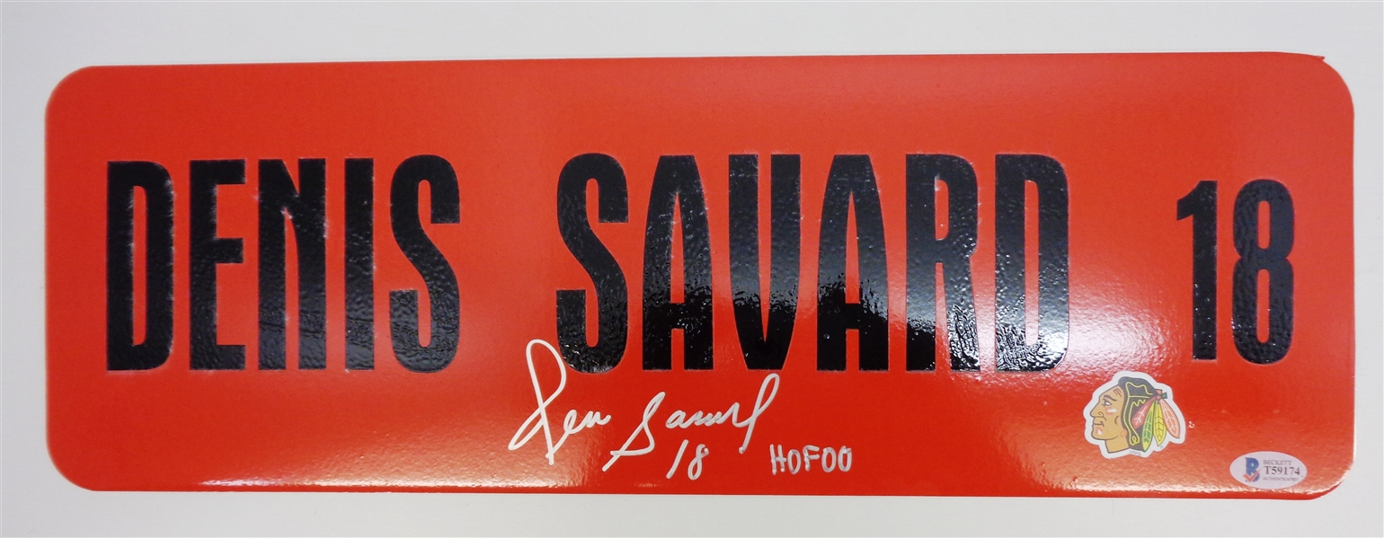 Denis Savard Autographed 6x18 Street Sign