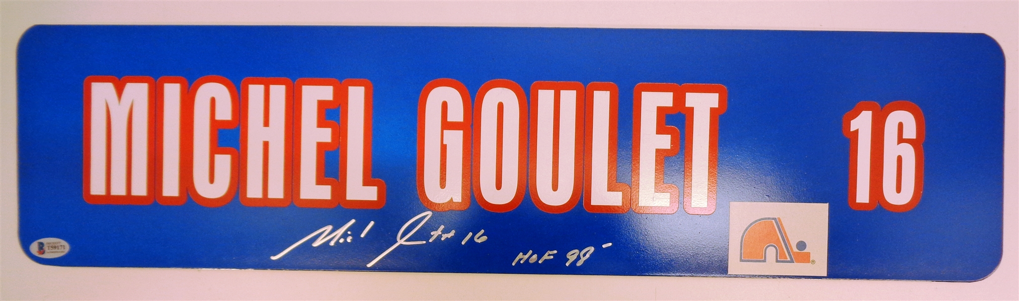 Michel Goulet Autographed 6x24 Street Sign