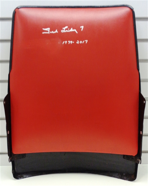 Ted Lindsay Autographed Joe Louis Arena Seatback w/ Years