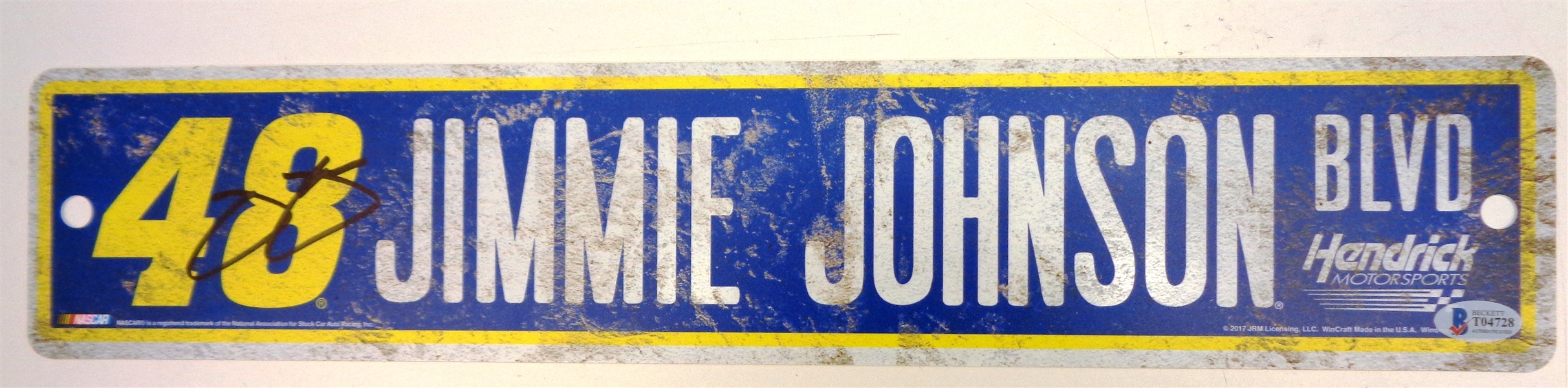 Jimmie Johnson Autographed 4x19 Plastic Sign