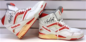 Dominique Wilkins Game Used Autographed Reebok Pump Shoes (2nd Pair)