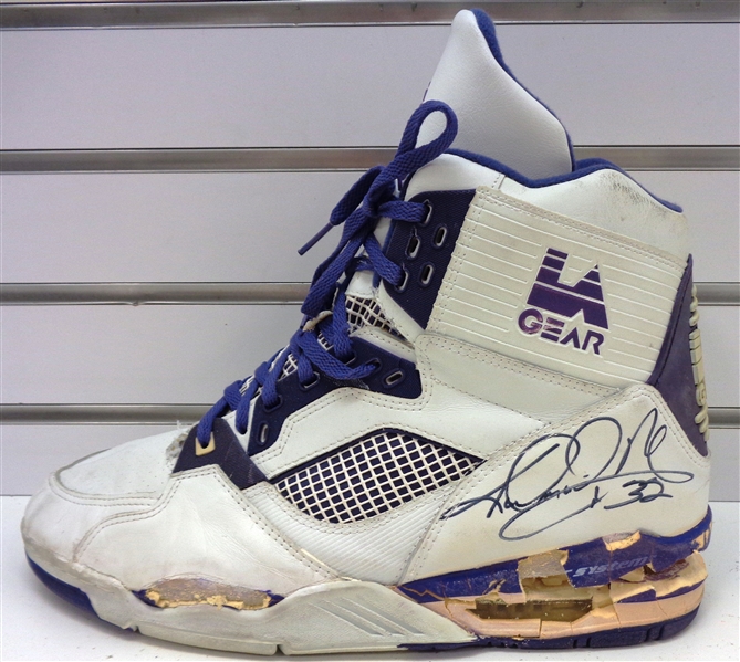 Karl Malone Game Used Autographed Shoe