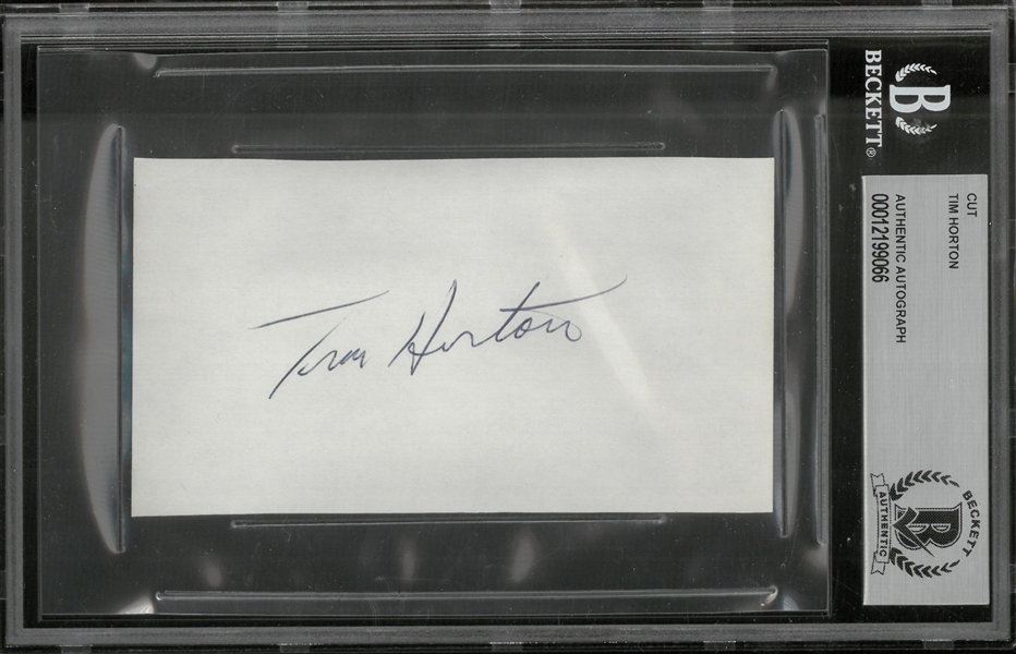 Tim Horton Autographed Large Cut