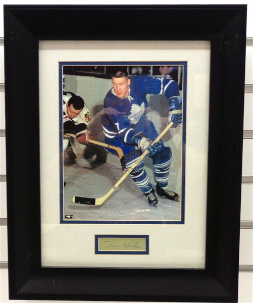 Tim Horton Autographed Cut Framed with 8x10 Photo