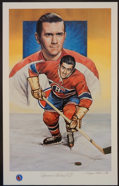 Maurice Richard Autographed 12x18 Lithograph