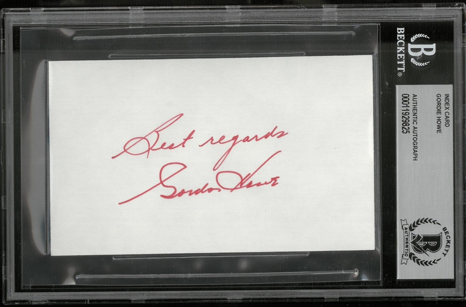 Gordie Howe Autographed 3x5 Index Card