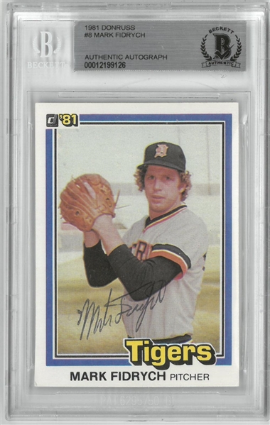 Mark Fidrych Autographed 1981 Donruss Card