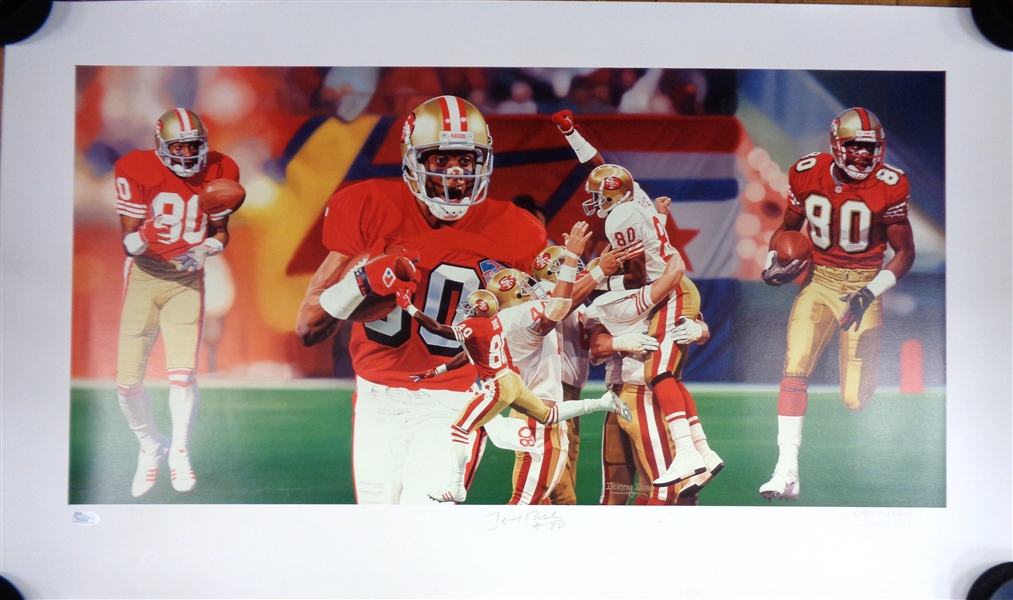 Jerry Rice Autographed 19x32 Lithograph