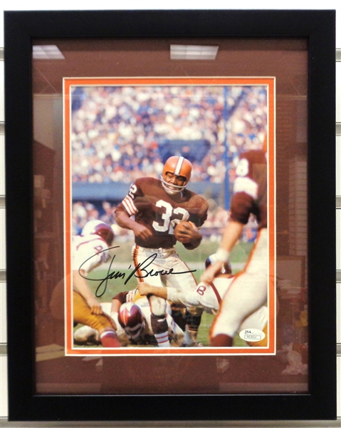 Jim Brown Autographed Framed 8x10