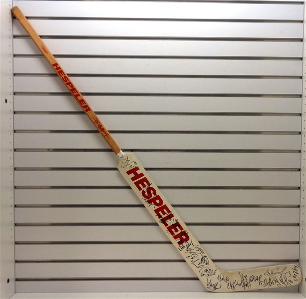 1998 Red Wings Team Signed Stick w/ 25 Autos (Kocur Collection)