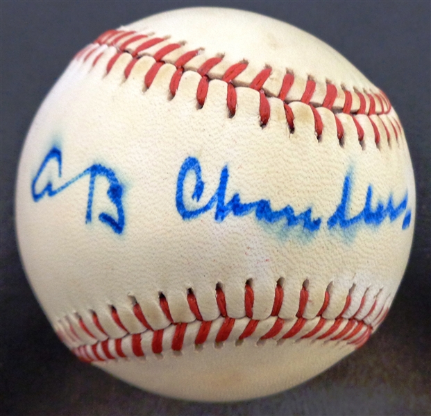 A.B. "Happy" Chandler Autographed Baseball