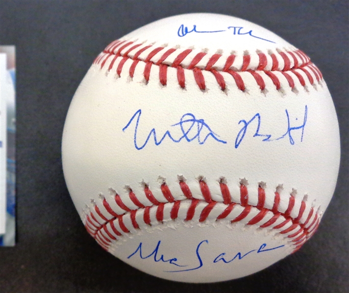 Ferris Bueller Baseball Autographed by Broderick, Ruck and Sara