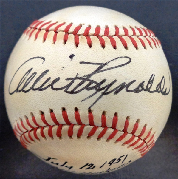 Allie Reynolds Autographed Baseball w/ Inscription