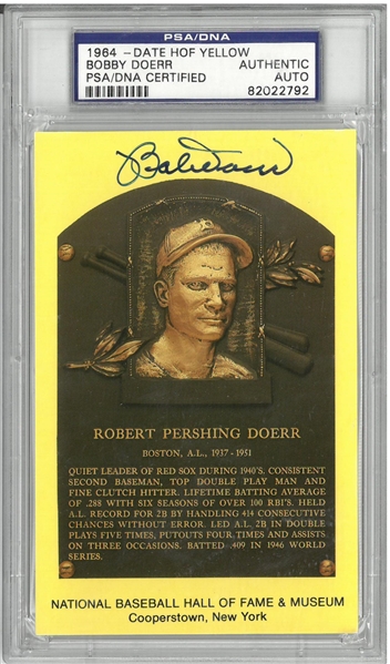 Bobby Doerr Autographed HOF Plaque