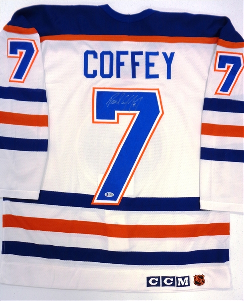 Paul Coffey Autographed CCM Authentic Oilers Jersey