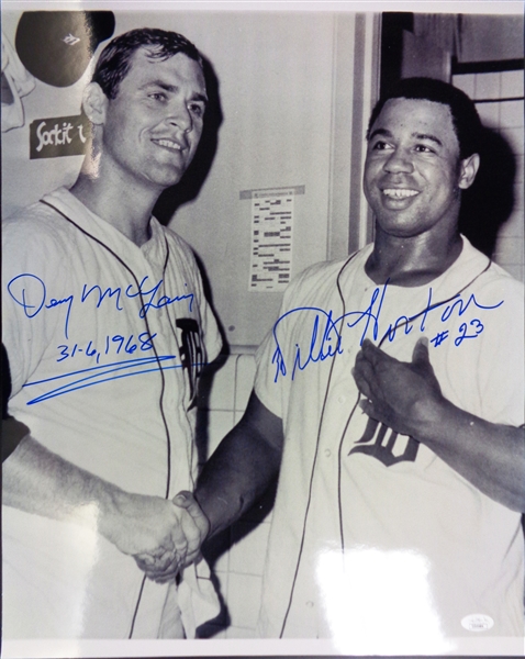 Denny McLain & Willie Horton 16x20 Autographed from 9/6/1968