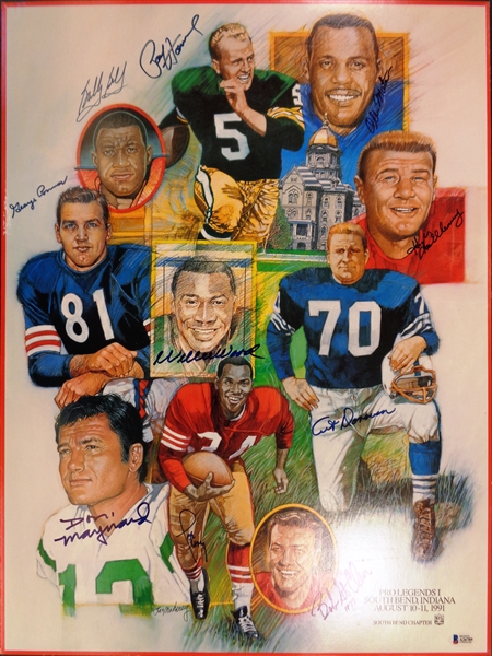1991 NFL Legends 18x24 Signed by 10