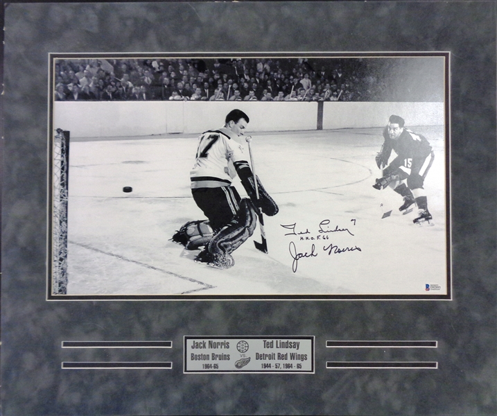 Ted Lindsay & Jack Norris Autographed Matted Photo