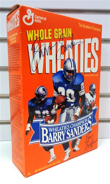 Barry Sanders Autographed Wheaties Box