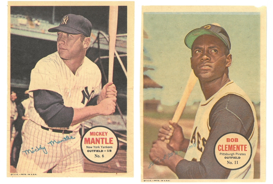 1967 Topps Posters Mantle & Clemente