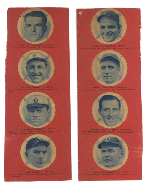 Detroit Tigers 1940s Cardboard Panels