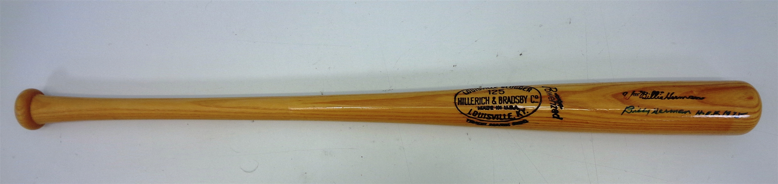 Billy Herman Autographed Louisville Slugger Game Model Bat