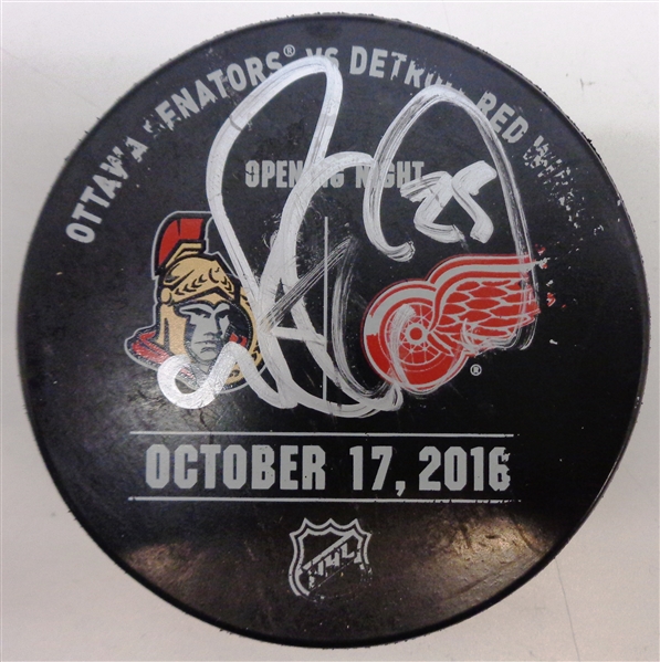 Mike Green Autographed Practice Used Final Opening Night @ JLA Puck #2