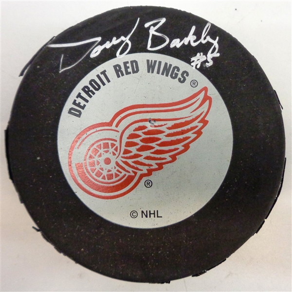 Doug Barkley Autographed Red Wings Puck