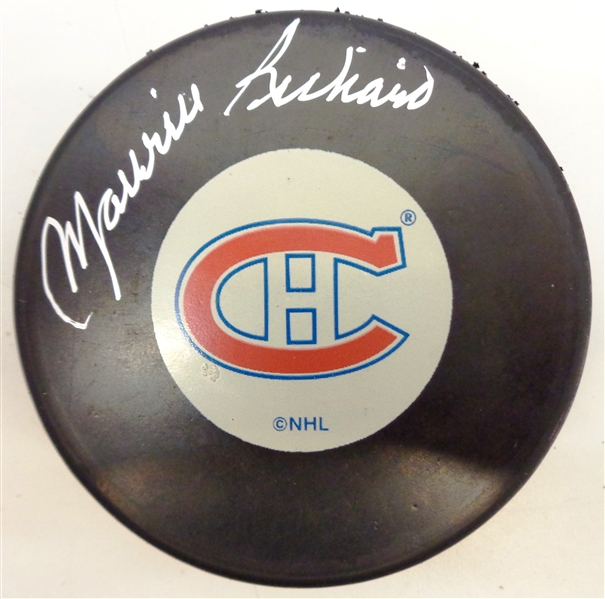 Maurice Richard Autographed Canadiens Puck