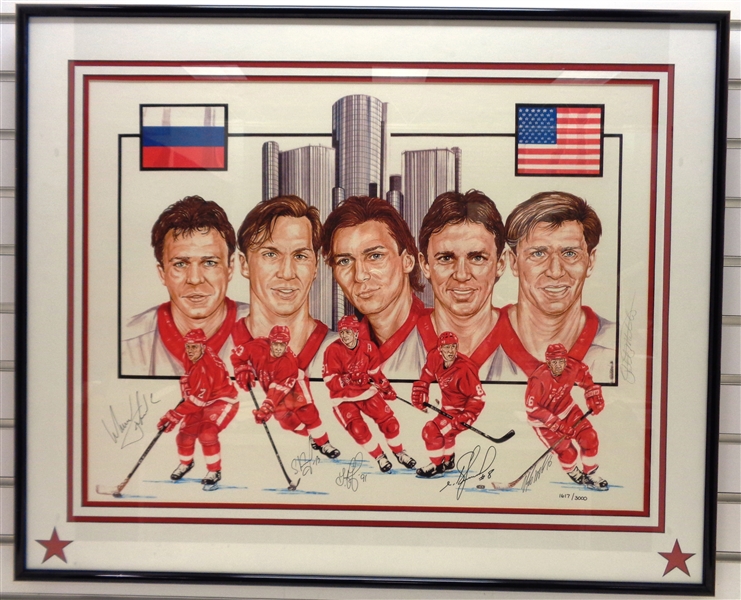Russian 5 Autographed L/E 25x30 Lithograph (Pick up only)