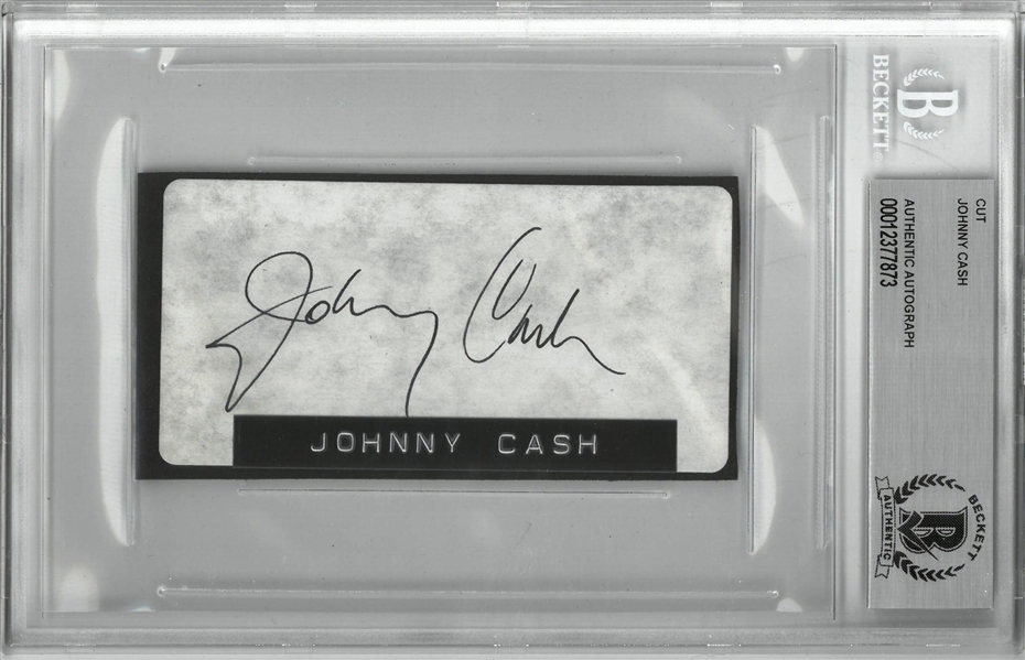 Johnny Cash Autographed 2x4 Cut