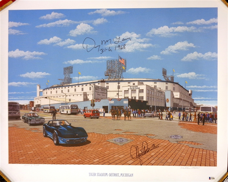 Tiger Stadium 24x29 Lithograph by William Moss Signed by Parrish & McLain