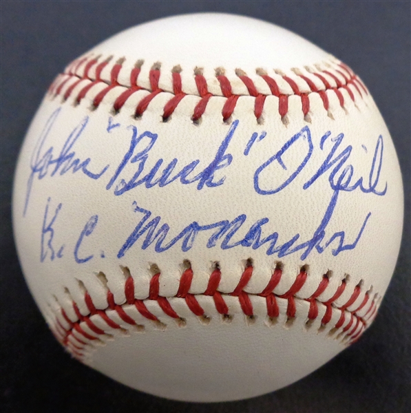 Buck ONeil Autographed Baseball Inscrrbed