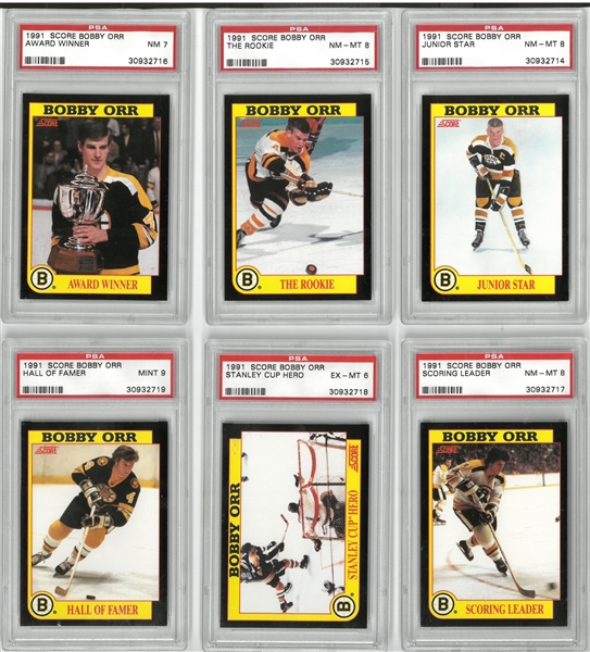 Bobby Orr PSA Graded Set of 6 Cards