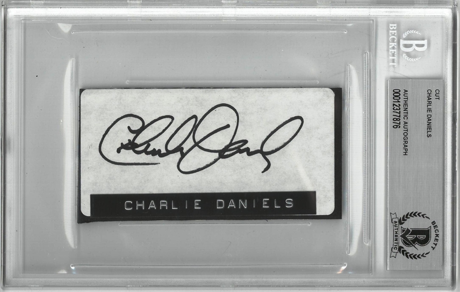 Charlie Daniels Autographed 2x3 Cut Signature