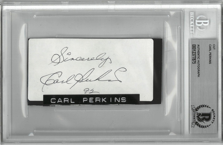 Carl Perkins Autographed 2x3 Cut Signature