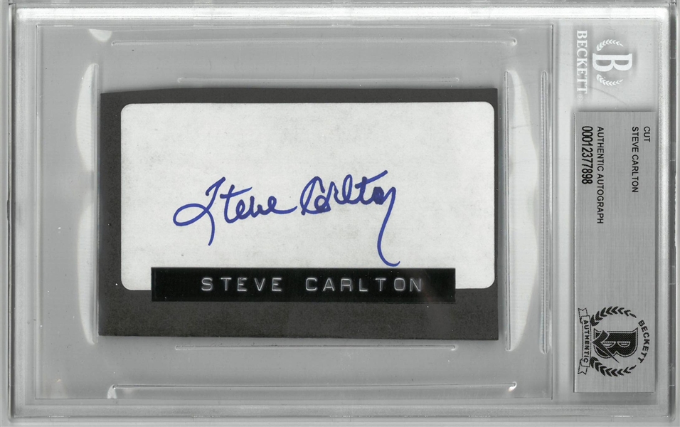 Steve Carlton Autographed 2x3 Cut Signature