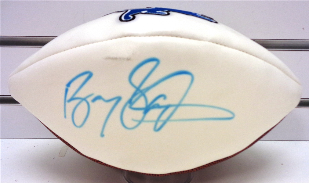 Barry Sanders Autographed Lions Logo Football