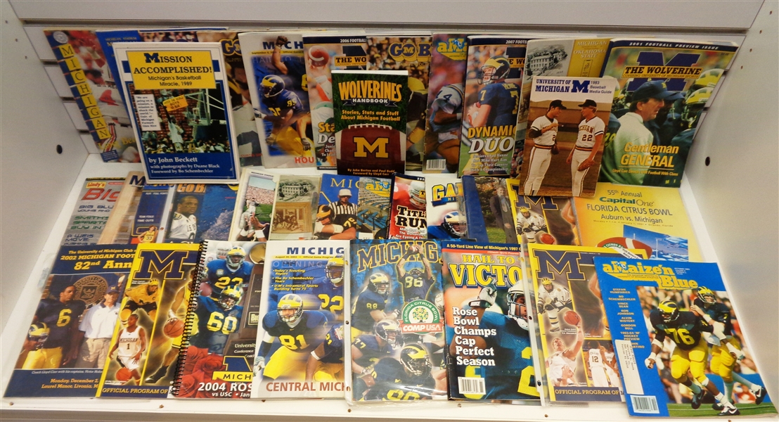 Large Lot of Michigan Wolverines Programs and Magazines