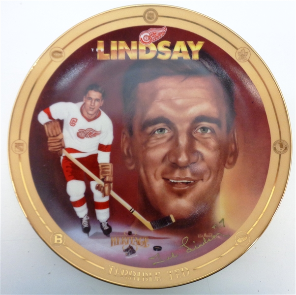 Ted Lindsay Autographed 8" Plate