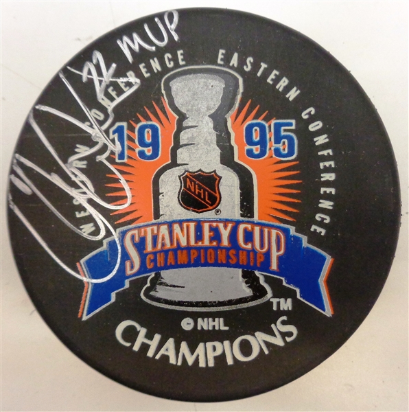 Claude Lemieux Autographed 95 Stanley Cup Puck