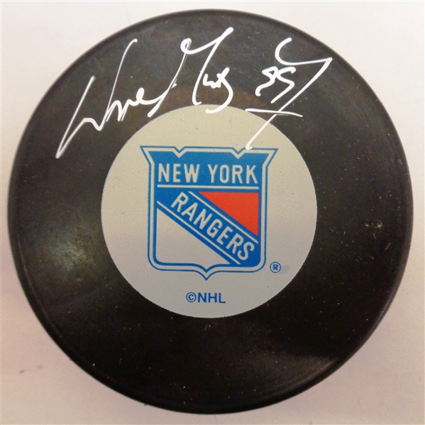 Wayne Gretzky Autographed NY Rangers Puck