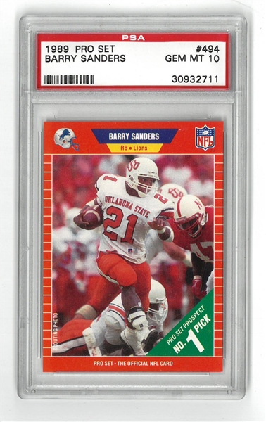 Barry Sanders PSA 10 1989 Pro Set Rookie Card