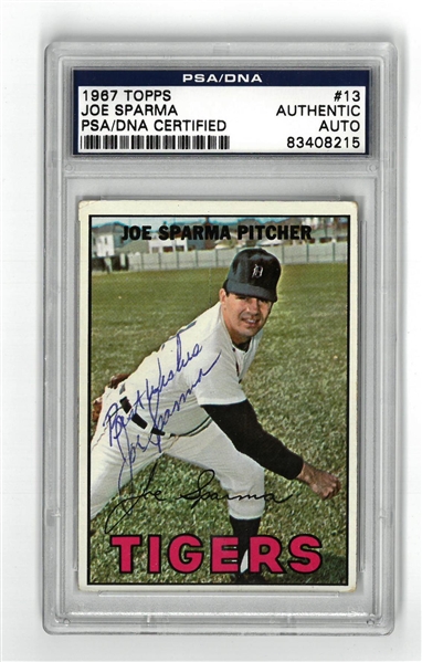 Joe Sparma Autographed 1967 Topps