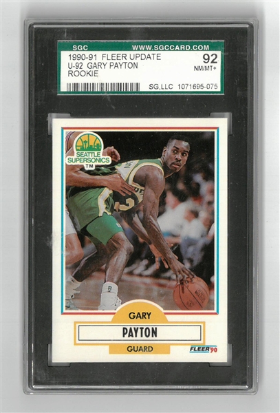 Gary Payton 1990/91 Fleer Update SGC 92 Rookie Card