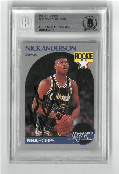 Nick Anderson Autographed 1990/91 Hoops