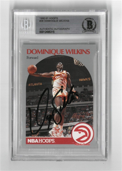 Dominique Wilkins Autographed 1990/91 Hoops