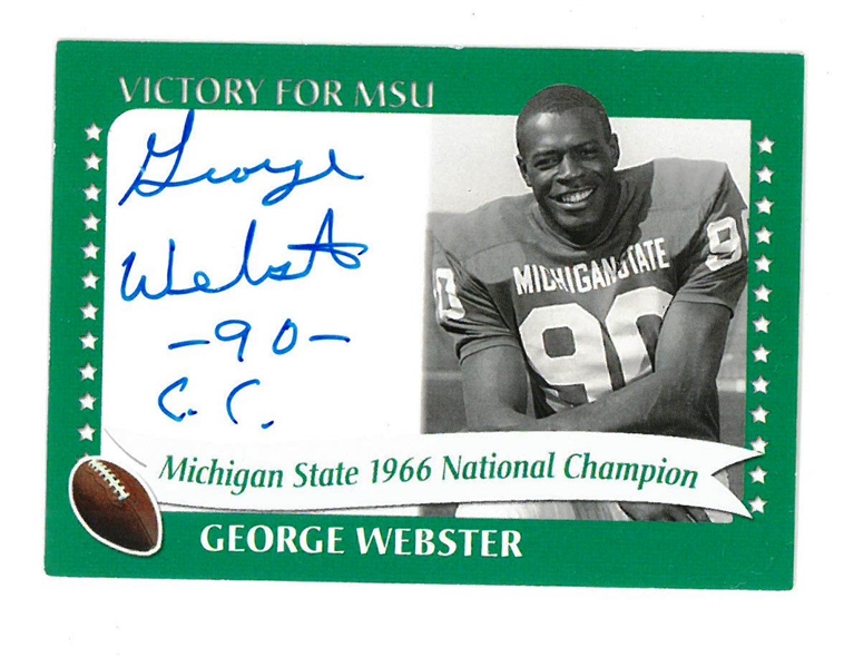 George Webster Autographed MSU Card