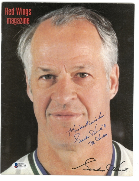 Gordie Howe Autographed 1980 Red Wings Program